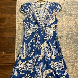 Farm Rio Blue Lace Banana Dress